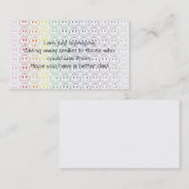 Donner loin sourit carte de visite personnel (Devant / Derrière)