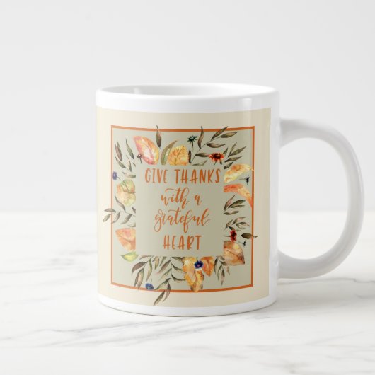 Donner Merci - Automne Wreath Thanksgiving Mug (Droite)
