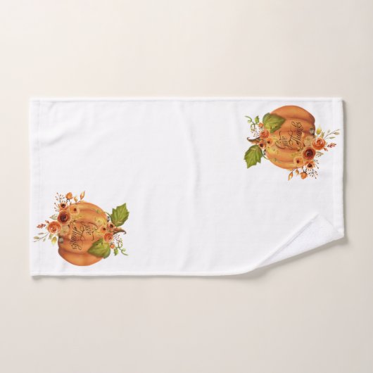 Donner Merci citrouille floral (Serviette à main)