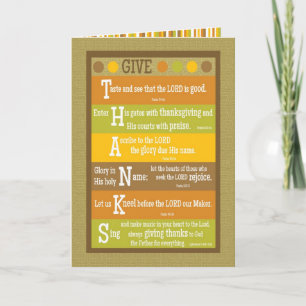 DONNER MERCI Écriture pliée Carte Thanksgiving