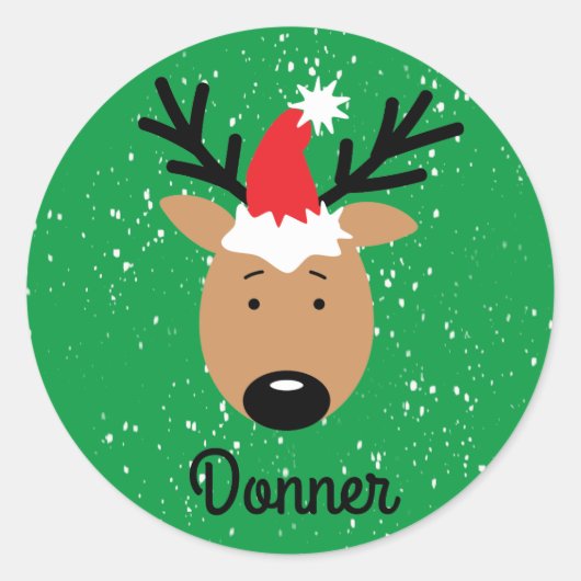 Donner Reindeer Classic Round Sticker (Voorkant)