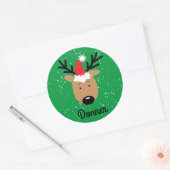 Donner Reindeer Classic Round Sticker (Envelop)
