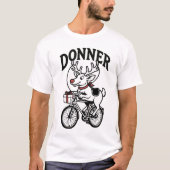 Donner The Reindeer Riding a Bike T-shirt (Voorkant)