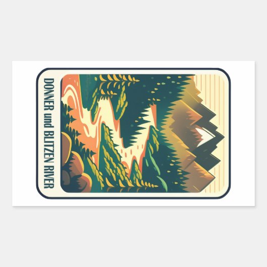 Donner und Blitzen River Kleuren Rechthoekige Sticker (Voorkant)