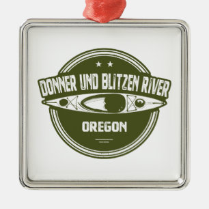 Donner und Blitzen River Oregon Kayaking Metalen Ornament
