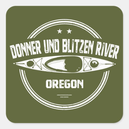 Donner und Blitzen River Oregon Kayaking Vierkante Sticker (Voorkant)