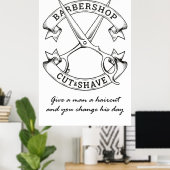Donnez à un homme une affiche de coupe de cheveux (Bureau à domicile)