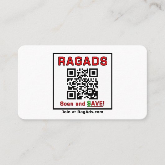 Donnez des cartes de visite RAGADS et FAITES PAYER (Devant)