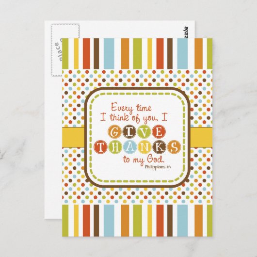 DONNEZ la carte postale de vers d'écriture sainte (Devant / Derrière)