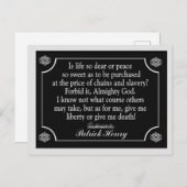 Donnez la liberté ou donnez-moi la mort - carte po (Devant / Derrière)