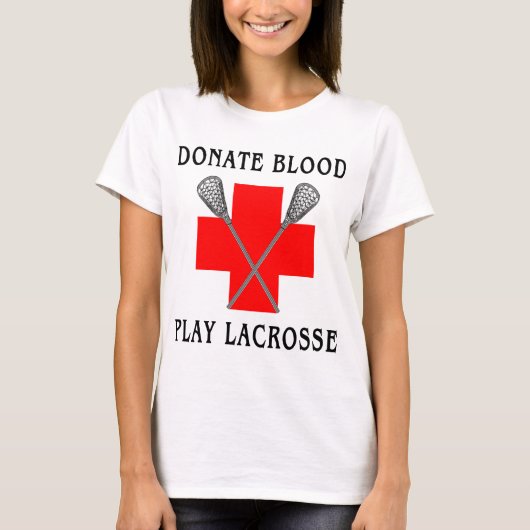 Donnez le T-shirt de lacrosse de jeu de sang (Devant)
