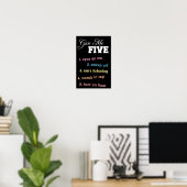 Donnez-moi cinq affiches pour les enseignants (Bureau à domicile)