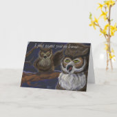 Donnez une carte de voeux à la chouette (Fleur jaune)