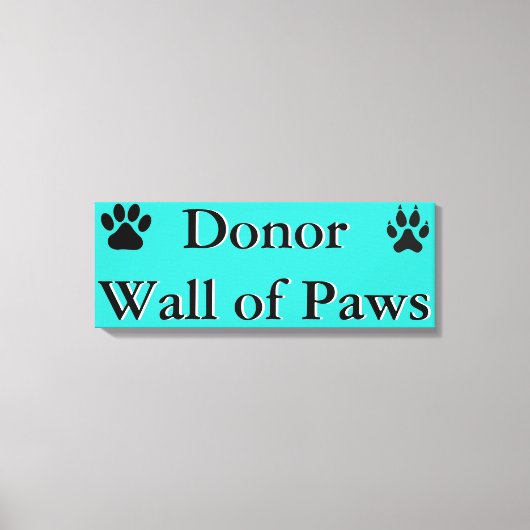 Donormuur van Paws Canvas Afdruk (Voorkant)