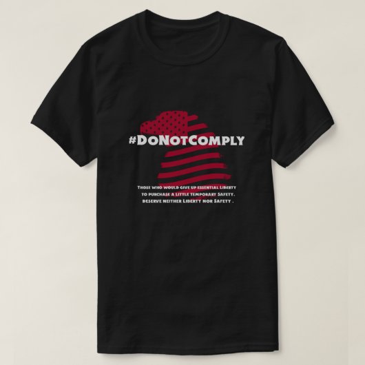 #DONOTCOMPLY T-SHIRT POUR LES HOMMES ET LES FEMMES (Design devant)