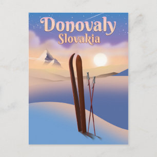 Donovaly Slowakije ski-poster. Briefkaart