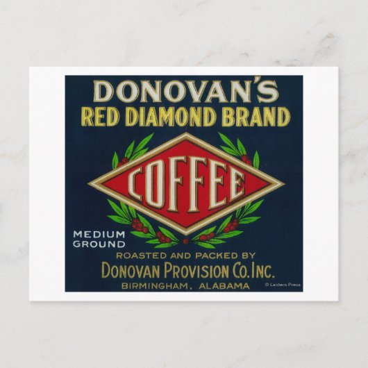 Donovan's Coffee LabelBirmingham, AL Briefkaart (Voorkant)