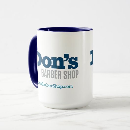 Don's Barber Shop - Mug de café bleu (Devant gauche)