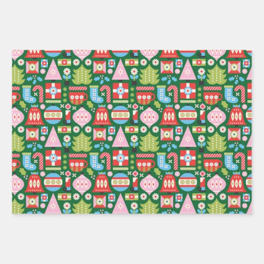 Dons de feuilles d'enveloppement de Noël (Devant)