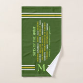 DONS D'ESPRIT Vert | MONOGRAMME | Christian (Serviette à main)