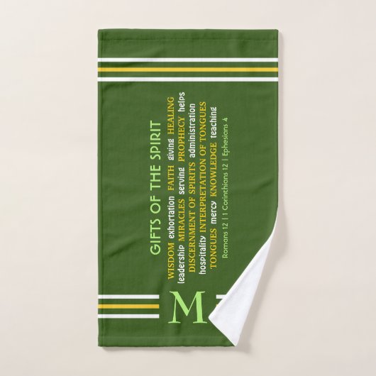 DONS D'ESPRIT Vert | MONOGRAMME | Christian (Serviette à main)