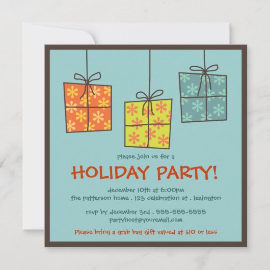 Dons funky Retro Holiday Grab Invitation de récept (Devant)