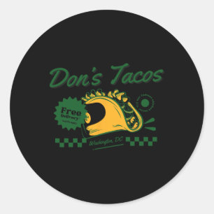 Don's Tacos - Grappig Patriottisch Let's Go Taco-t Ronde Sticker