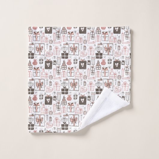 Dons Whimsical Dessin rose Noël mignon (Gant de toilette)