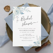 donsblauw floral bridal douche - uitnodiging