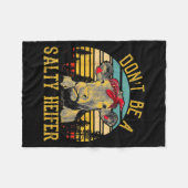 Dont Be A Salty Heifer Funny Cow  Fleece Deken (Voorkant (Horizontaal))