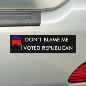 DON'T BLAME, IK HEB DE REPUBLIEK GESTEMD BUMPERSTICKER (Op auto)