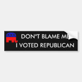 DON'T BLAME, IK HEB DE REPUBLIEK GESTEMD BUMPERSTICKER (Voorkant)