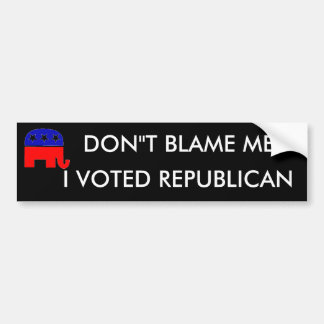 DON'T BLAME, IK HEB DE REPUBLIEK GESTEMD BUMPERSTICKER