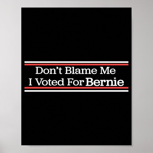 Dont Blame Me I Voted For Bernie Sanders Poster (Voorkant)