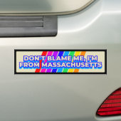 Don't Blame Me I'm from Massachusetts Retro Bumpersticker (Op auto)