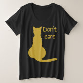 Dont Care Cat Quote Cartoon Vector Uitgesneden Grote Maat T-shirt (Design voorkant)