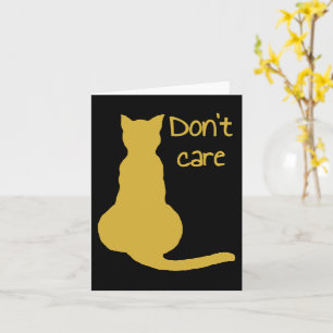Dont Care Cat Quote Cartoon Vector Uitgesneden Kaart