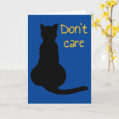 Dont Care Cat Quote Cartoon Vector Uitgesneden Kaart (Gele Bloem)