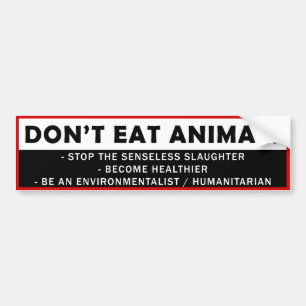 DONT EAT-DIEREN BUMPERSTICKER