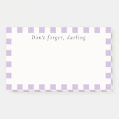 Don't Forget Darling | Cute Lavender Check Post-it® Notes (Voorkant)