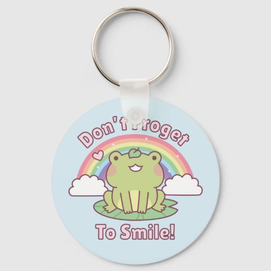 Dont Froget to Smile Cute Frog Pun Sleutelhanger (Voorkant)