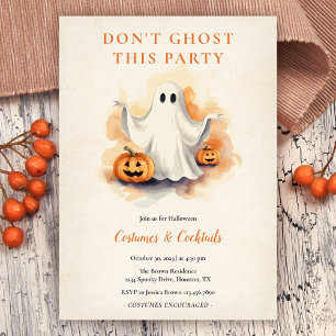 Dont Ghost Dit Feest Halloween Kostuum Feest Kaart