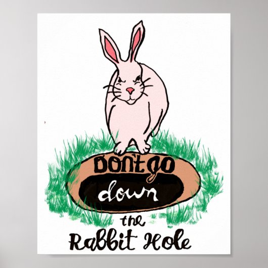 Dont Go Down The Rabbit Hole Womens Red  Poster (Voorkant)