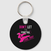 Don't Let The Ponytail Fool You Karate Girl Funny Sleutelhanger (Voorkant)