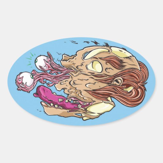 Don't look back! ovale sticker (Voorkant)