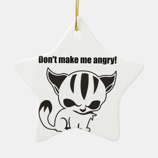 don't make me angry! Kitty Keramisch Ornament (Voorkant)