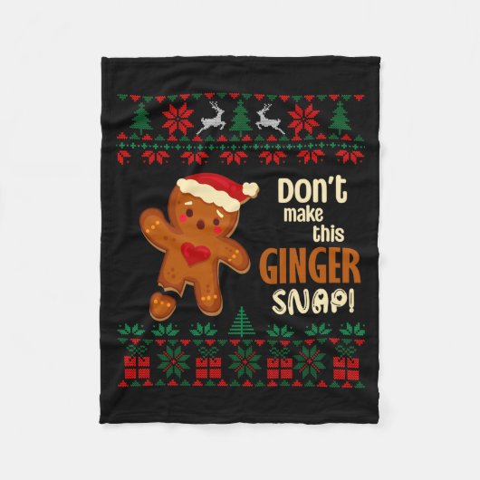 Don't Make This Ginger Snap Redhead Ugly Christmas Fleece Deken (Voorkant)