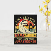 Dont Mess With Mamasaurus Youll Get Jurkicked Moth Kaart (Gele Bloem)