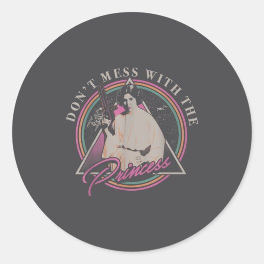 Don't Mess With The Princess +  Ronde Sticker (Voorkant)