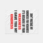 Dont Mistake My Kindness For Weakness  Fleece Deken (Voorkant (Horizontaal))